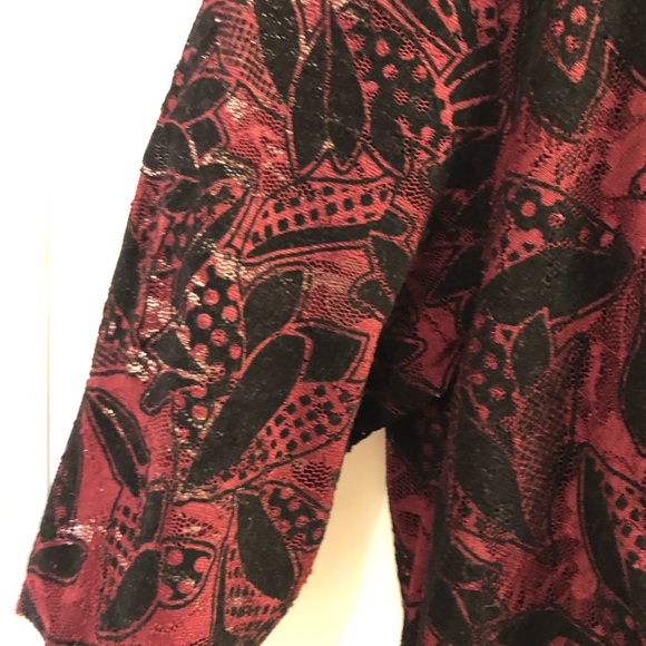 MAEVE BURGUNDY BLACK LACE DRESS ANTHROPOLOGIE - Picture 6 of 12